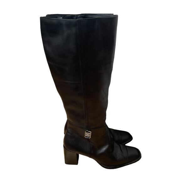 Karen Scott Women Knee High Boots Annalise Size US 9M Black Leather - Picture 3 of 10